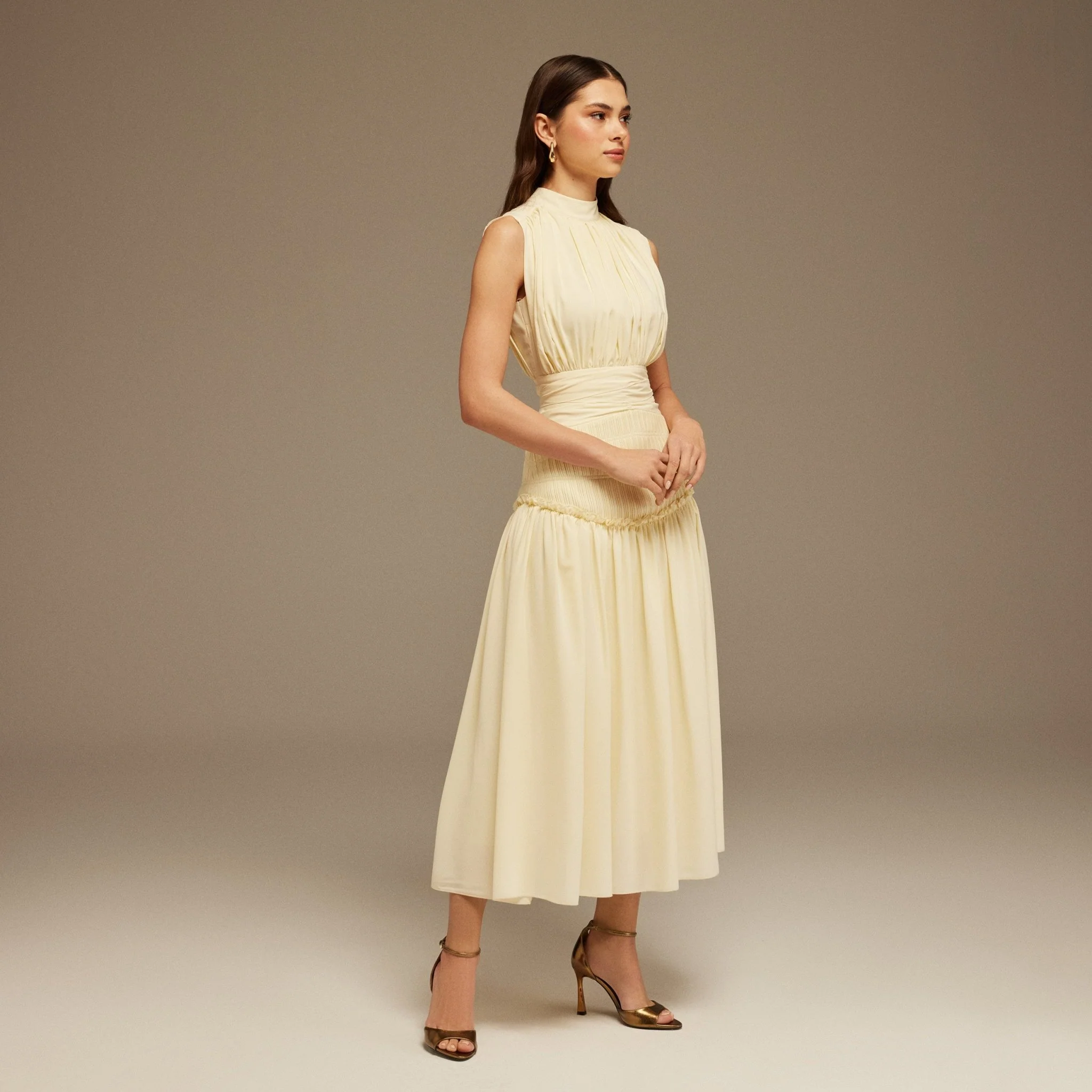 Butter Yellow Chiffon Dress - Image 4