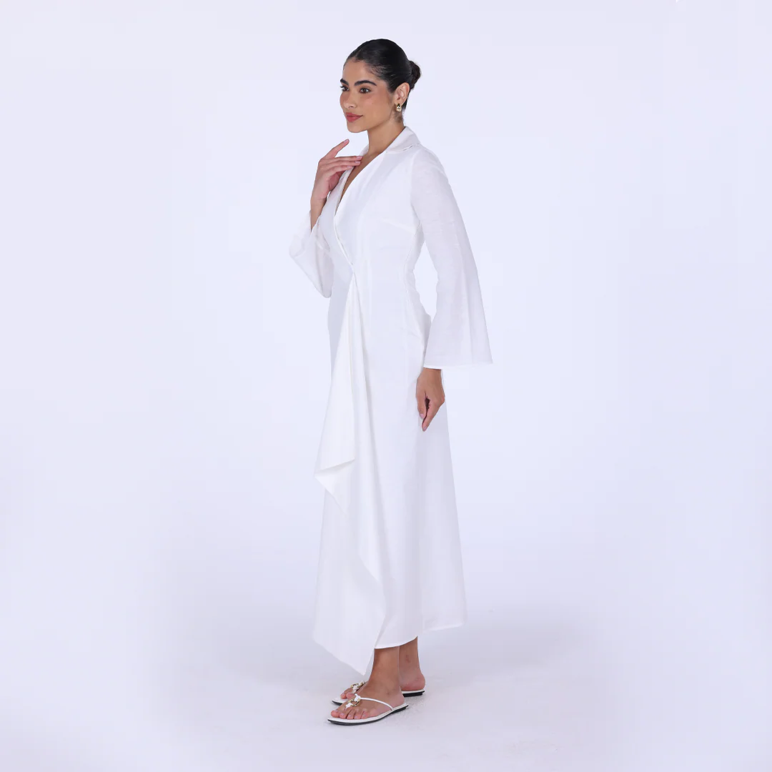 Buttoned Wrap Shirt Dress - Image 11