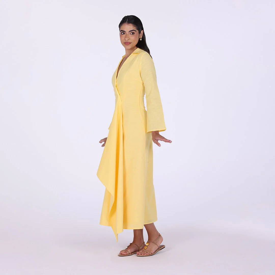 Buttoned Wrap Shirt Dress - Image 3