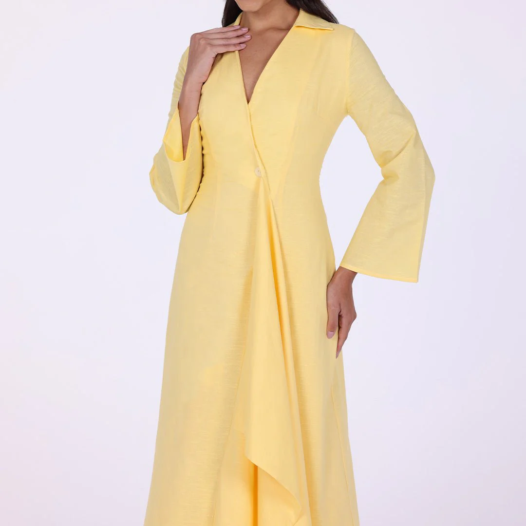 Buttoned Wrap Shirt Dress - Image 4