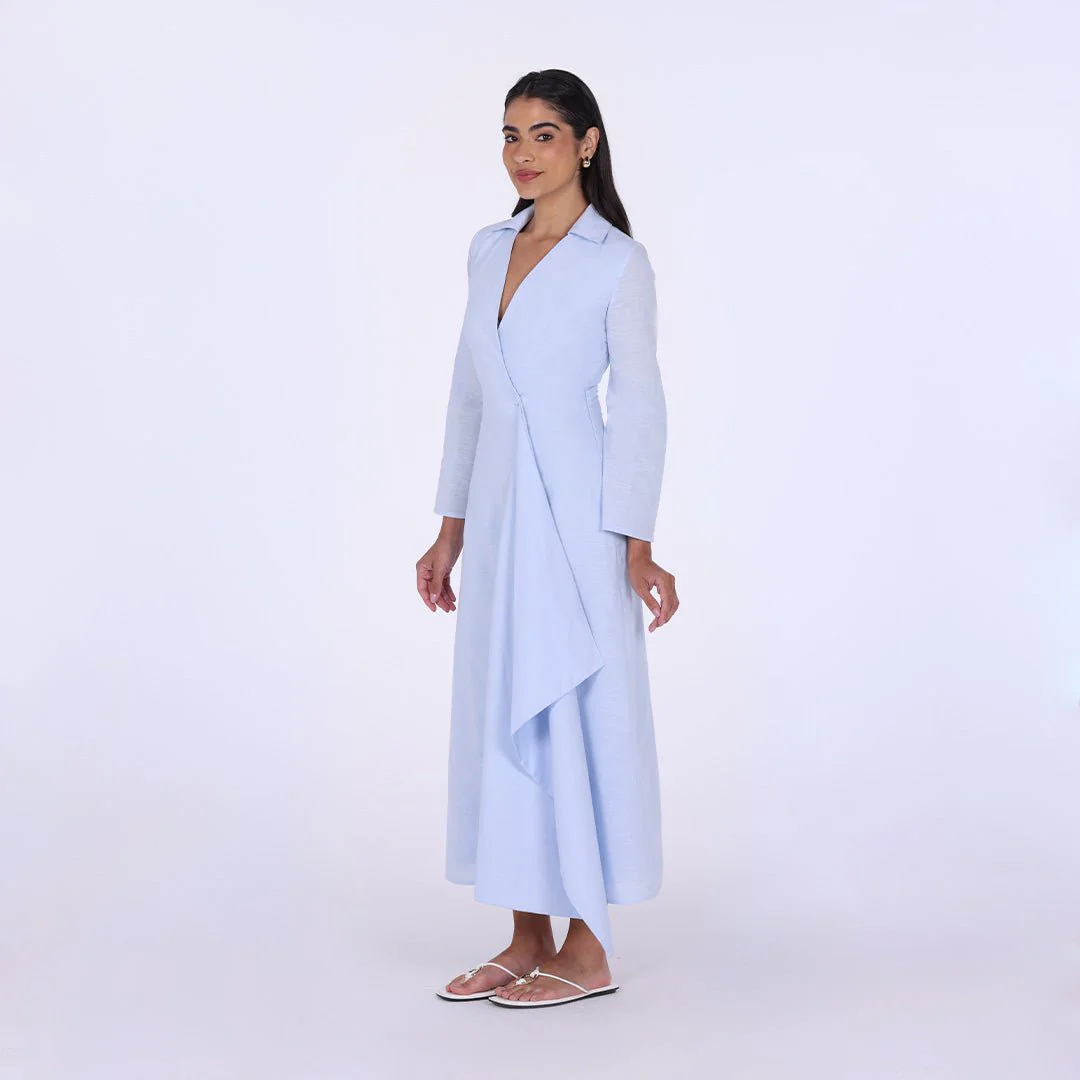 Buttoned Wrap Shirt Dress - Image 7