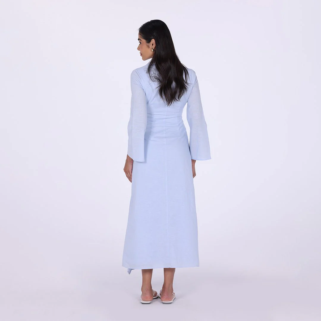 Buttoned Wrap Shirt Dress - Image 9