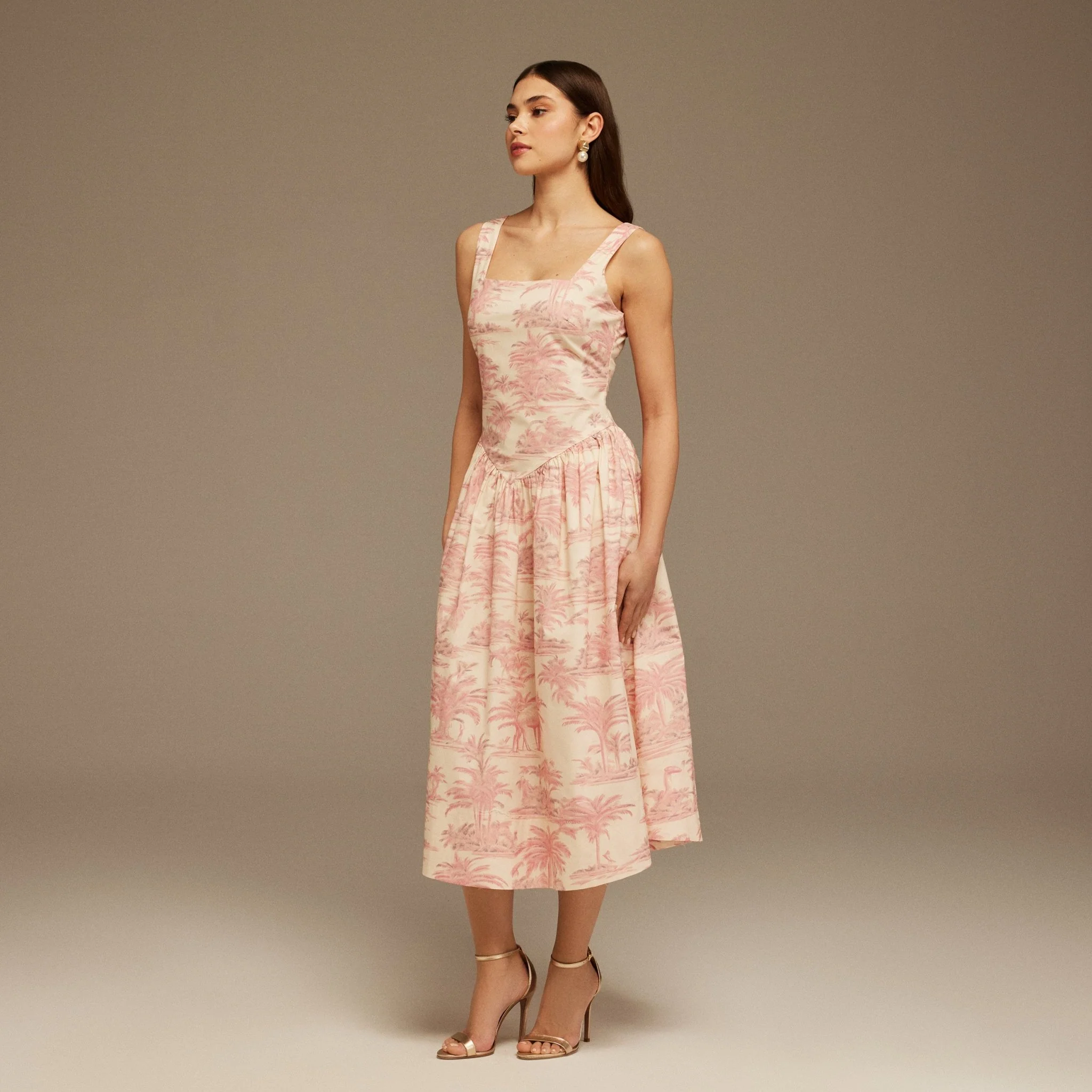 Corset Sleeveless Cotton Midi Dress - Image 2