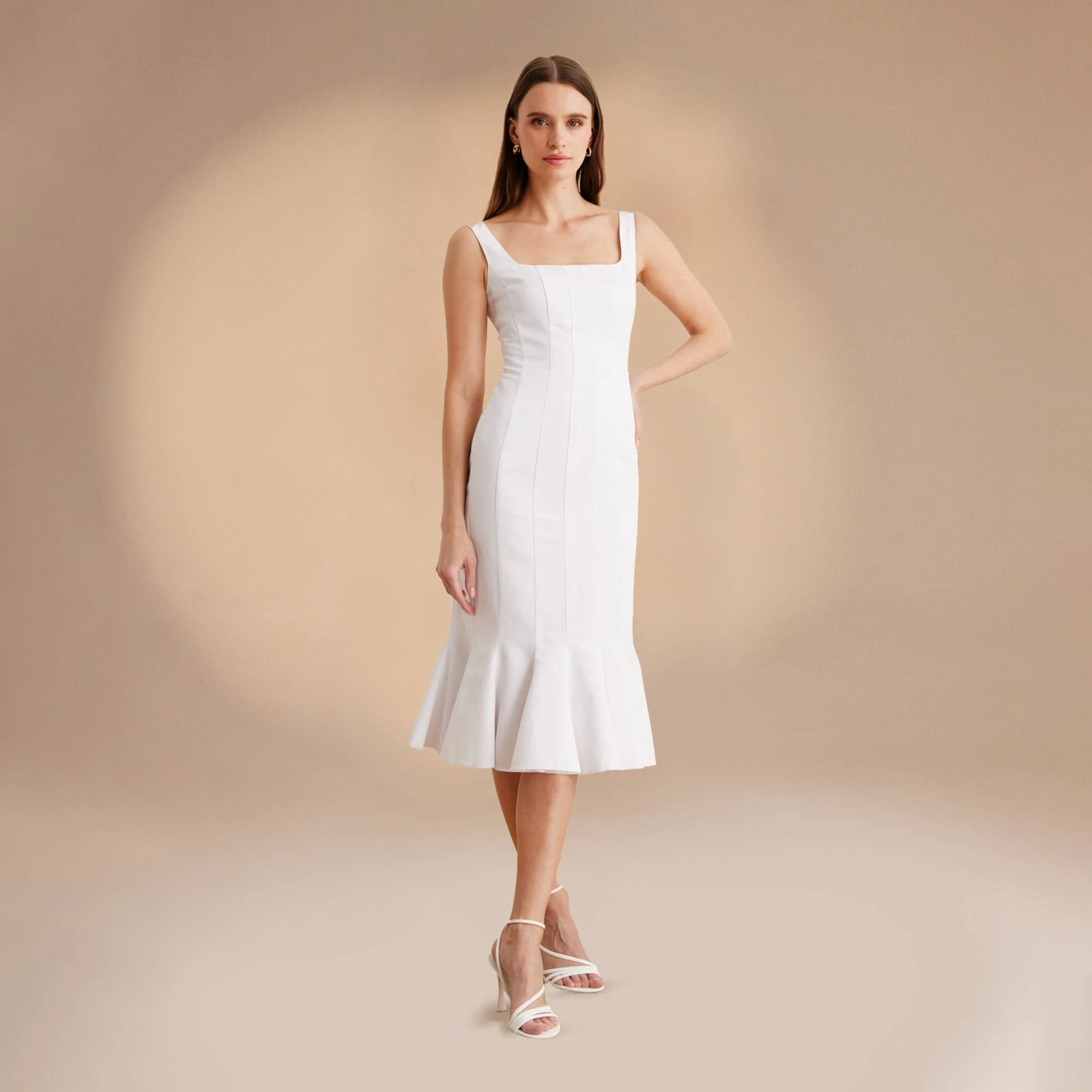 Fitted Bodycon Midi Dress in Cotton-blend - Image 3