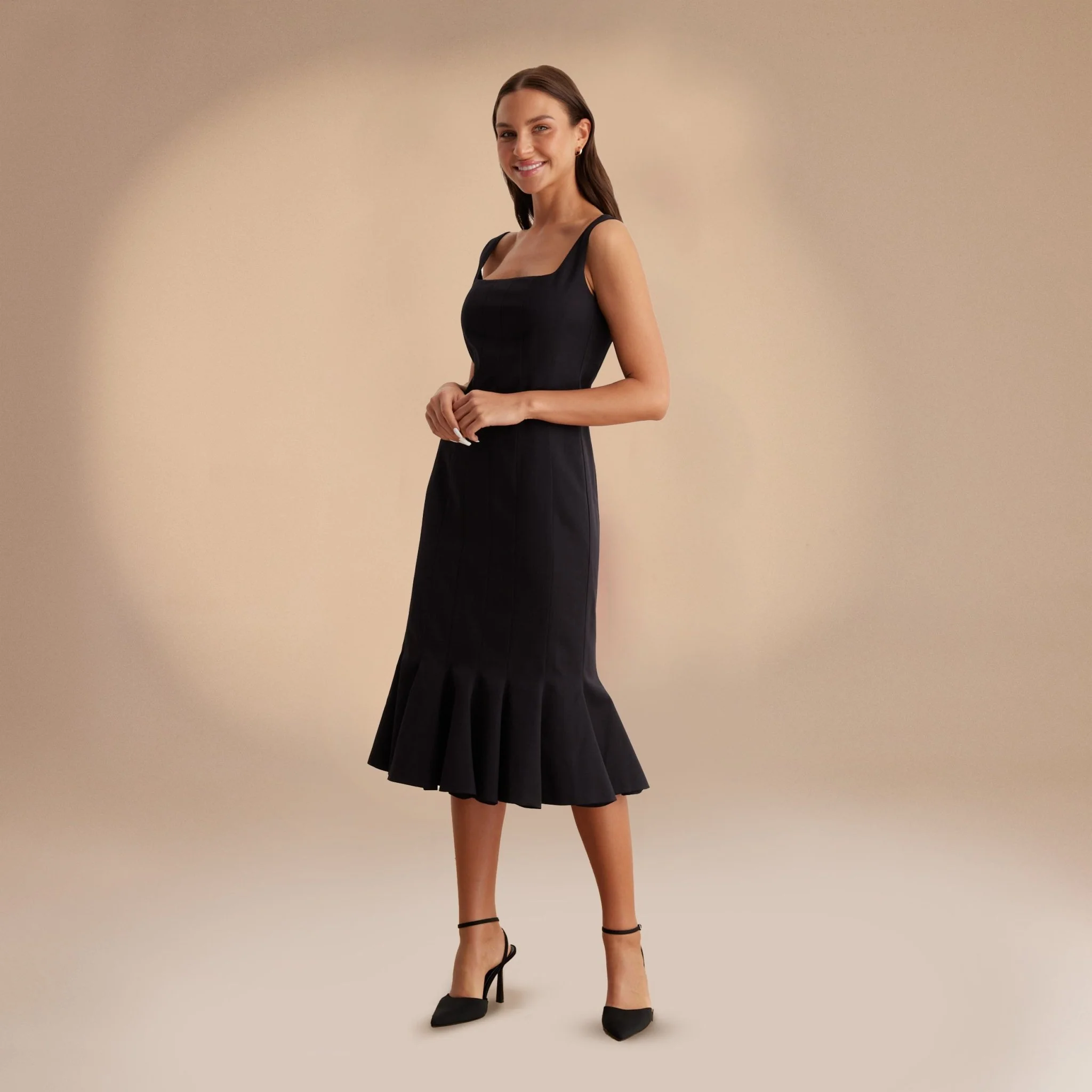 Fitted Bodycon Midi Dress in Cotton-blend - Image 5