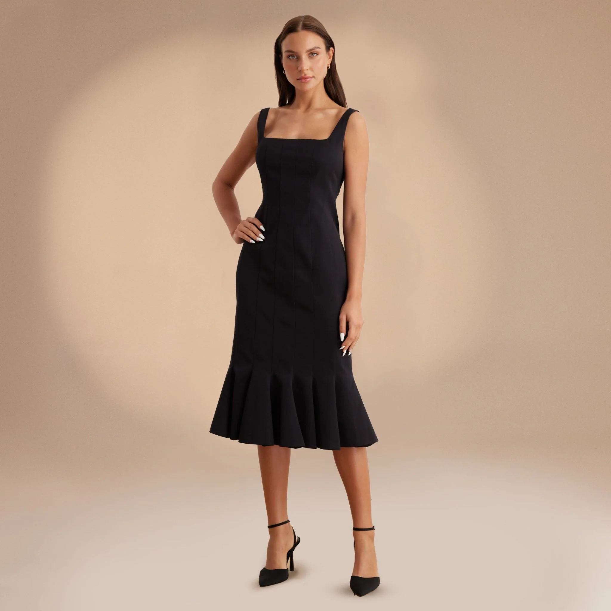 Fitted Bodycon Midi Dress in Cotton-blend - Image 6
