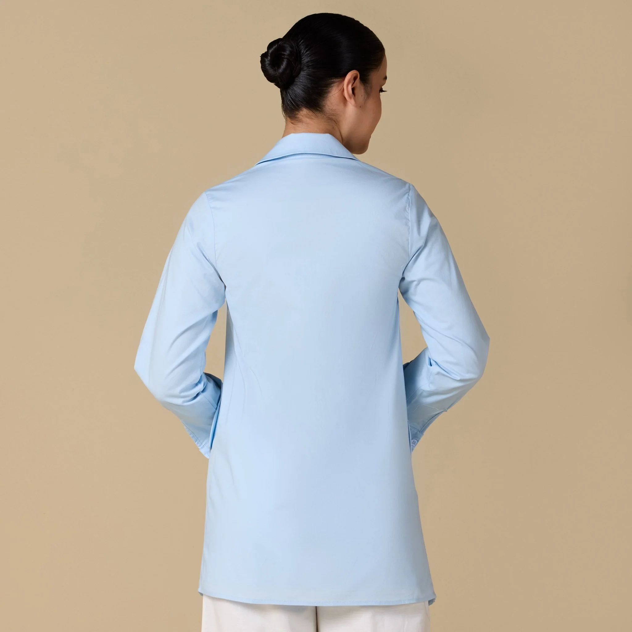 Baby Blue long sleeve wrap shirt - Image 3