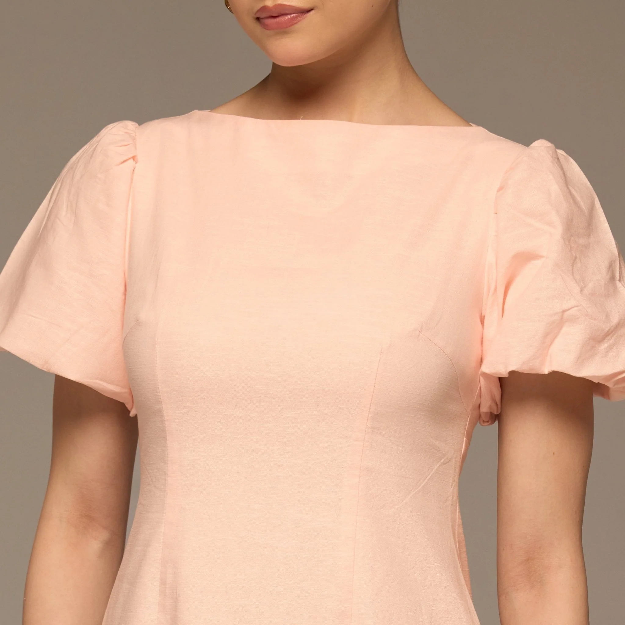 Pink Puff Sleeve Cotton Maxi Dress - Image 4